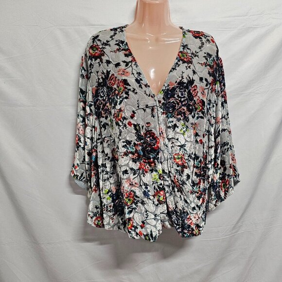 Anthropologie Maeve Umi Burnout Wrap Top Blouse Women Size L Floral - Picture 4 of 16